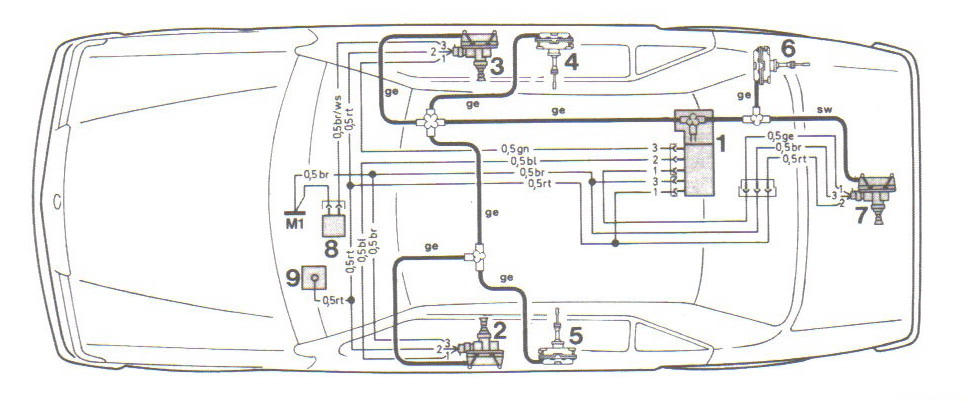 Schemat ukladu paliwowego mercedes 124