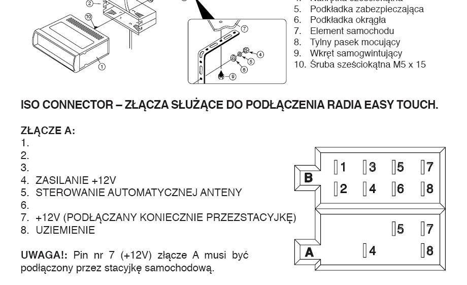 Jak podlaczyc radio Easytouch EC37310Mirage elektroda.pl